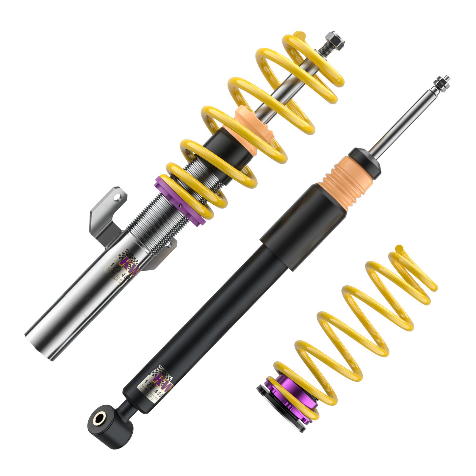 KW V1 coilover suspension inox | fits Audi A1 (GB), VW Polo (AW) GTI | 102800BW | 102800BY