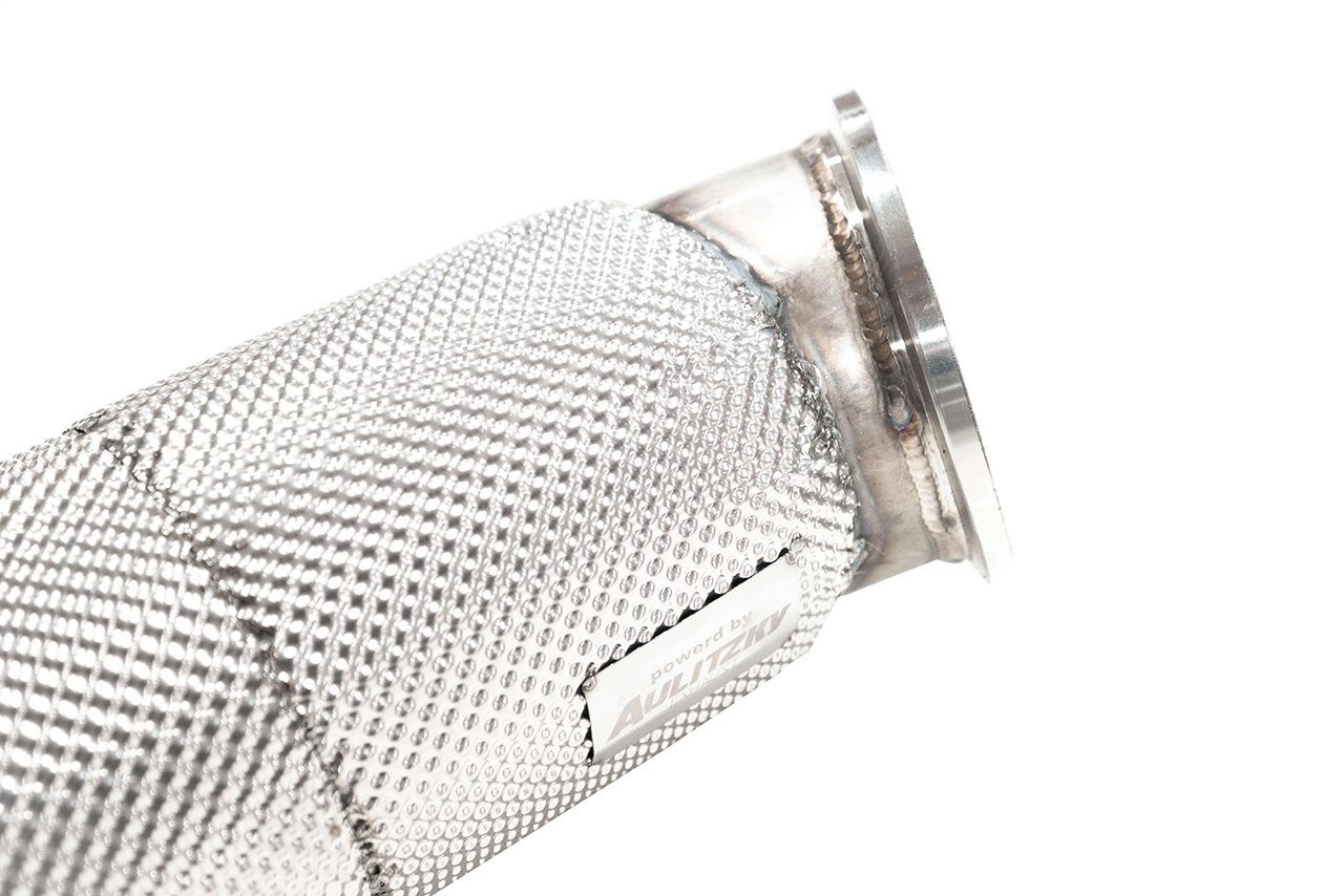 Aulitzky Exhaust | ECE Downpipe 3,54" (90mm) with sports catalyst | fits BMW M2 (F87) N55