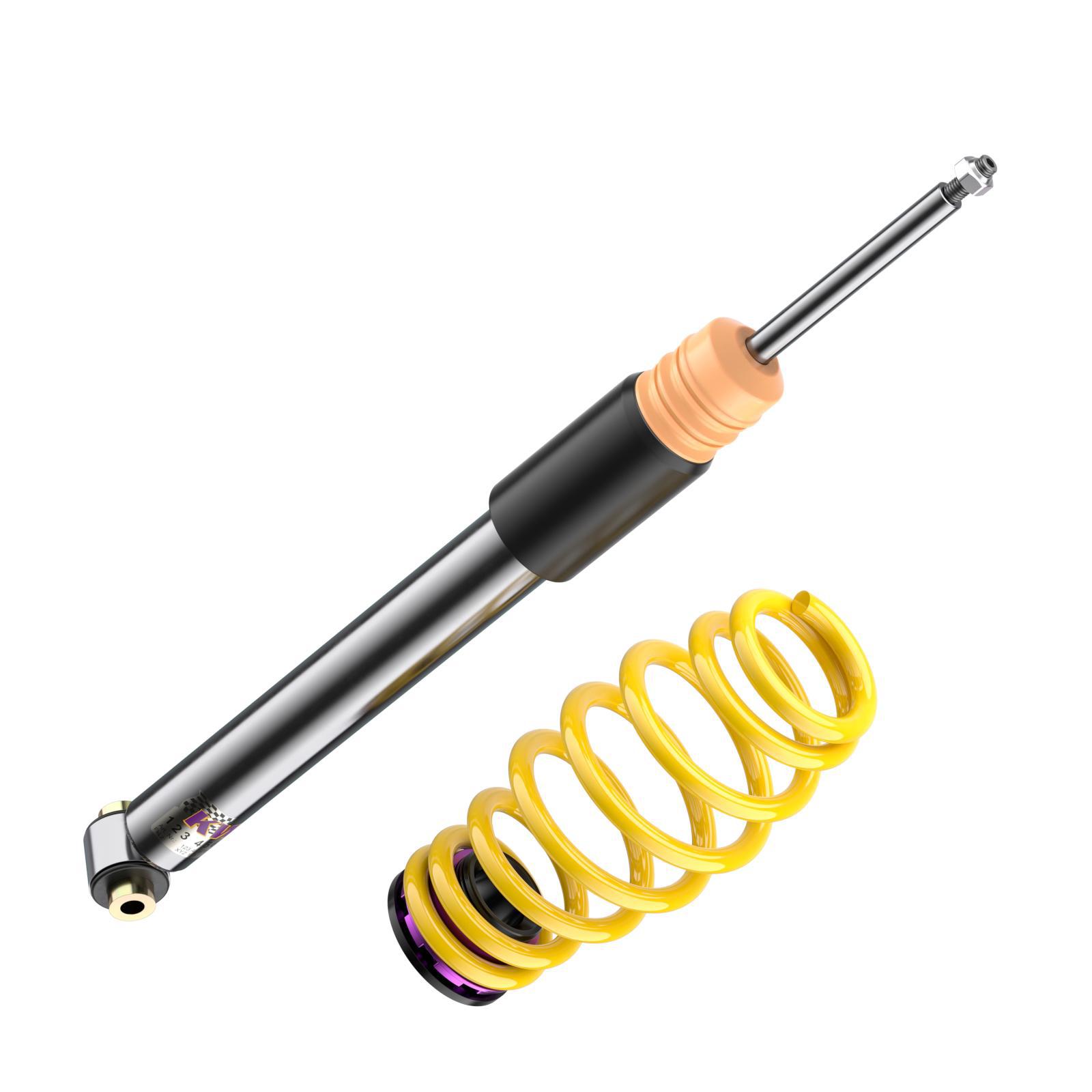 KW V1 coilover suspension inox | fits Leon (5F) incl. Cupra / Golf 7 incl. GTI/CS/TCR/GTD | 1028000N | 1028000R