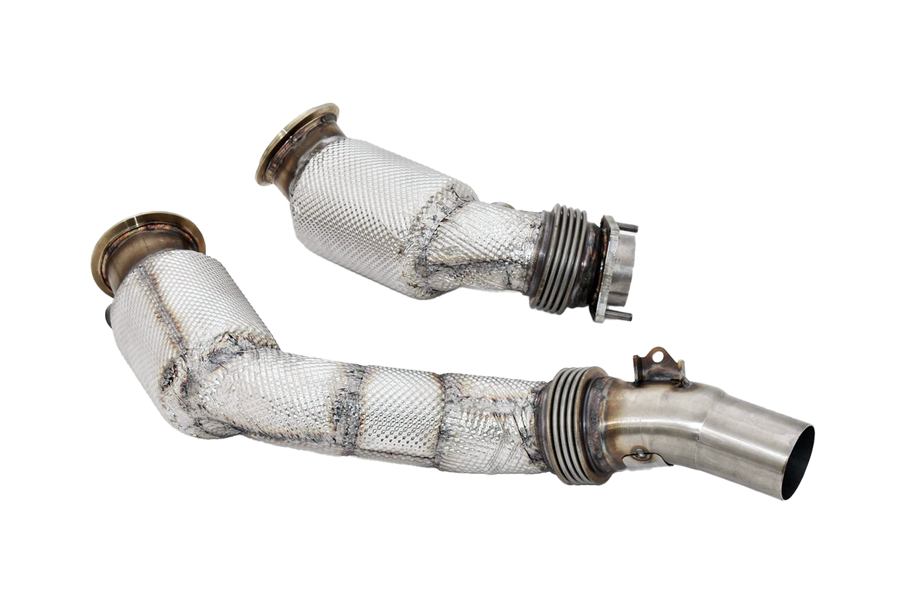 Aulitzky Exhaust | ECE downpipe with sports catalyst | fits BMW M3/M4 incl. Competition/CS/GTS (F80/F82/F83) S55