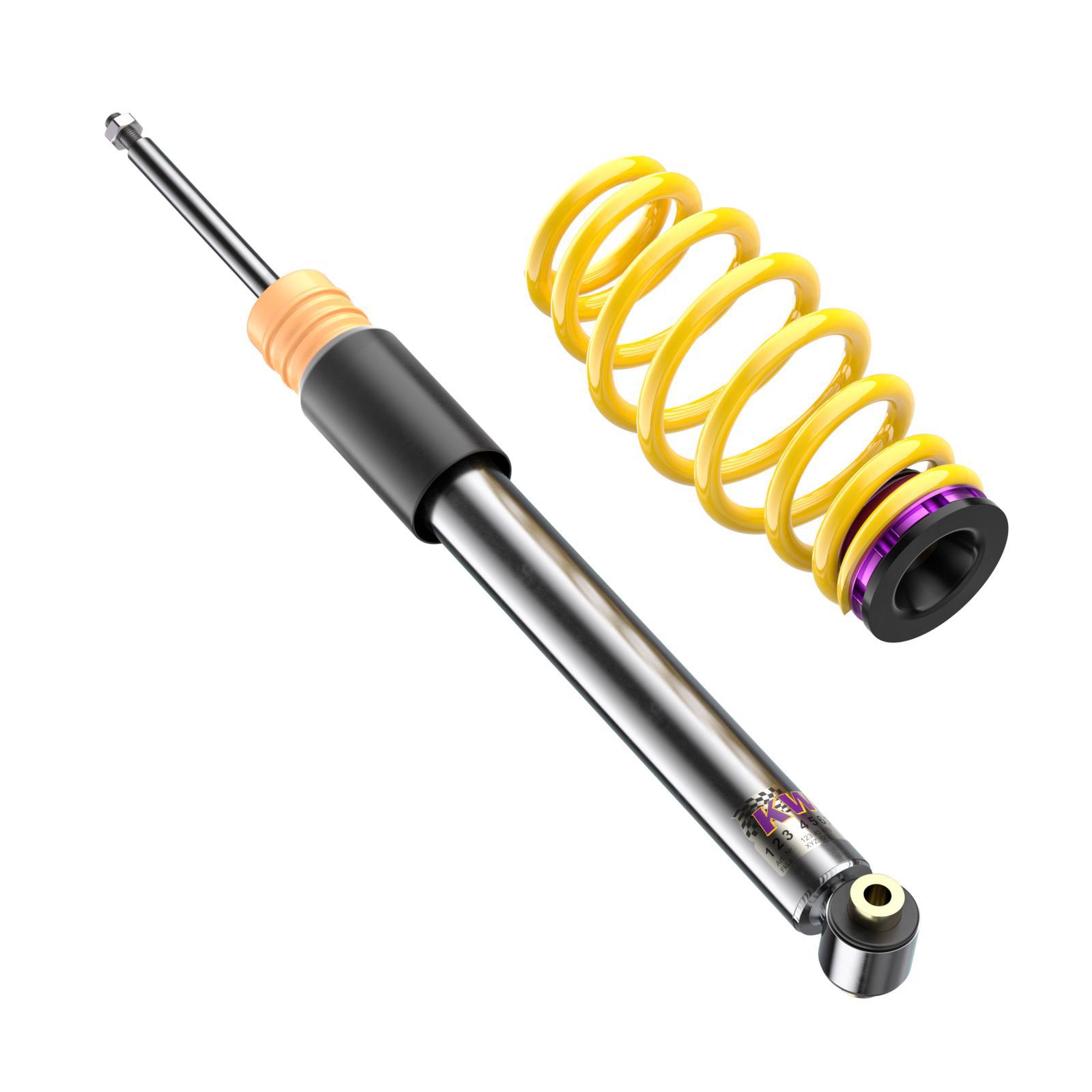 KW V1 coilover suspension inox | fits Leon (5F) incl. Cupra / Golf 7 incl. GTI/CS/TCR/GTD | 1028000N | 1028000R