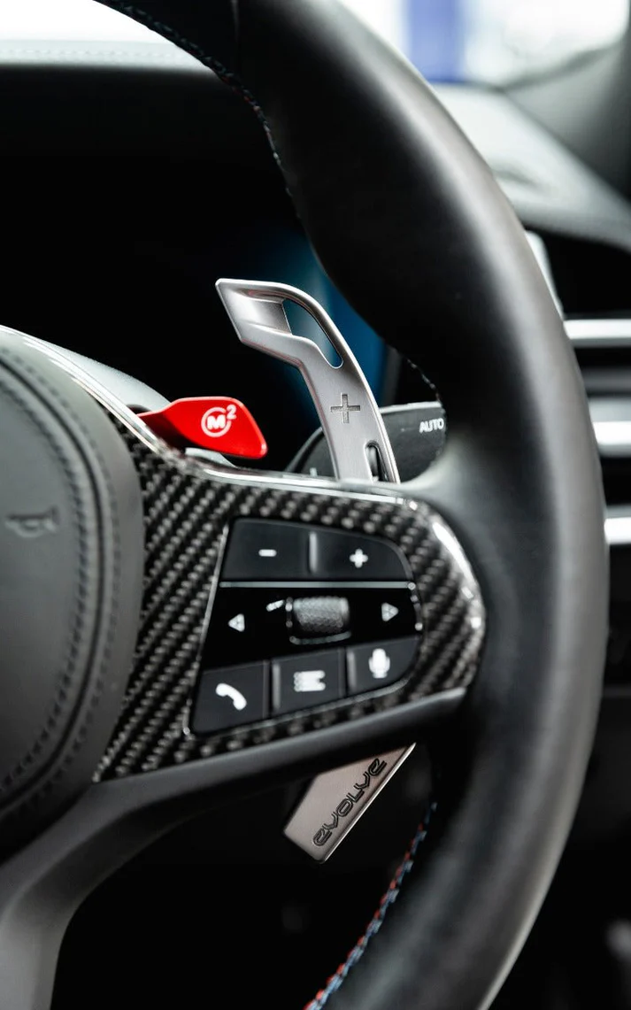 Shift paddle set aluminum (Gen. 3 steering wheel) | fits BMW M2/M3/M4/M5/M8 (F-Series), X3M/X4M/X5/X6/X7 (G-Series) | Evolve