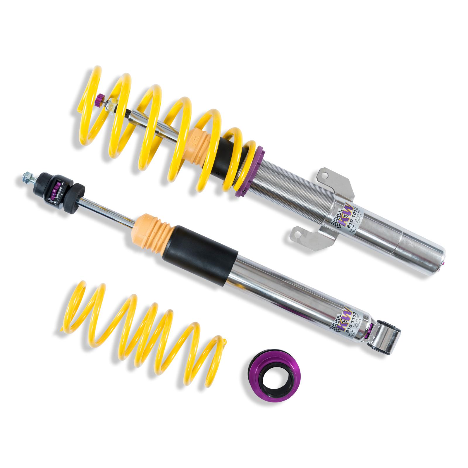 KW V3 coilover suspension inox | fits for Audi A1 (GB), VW Polo (AW) GTI | 352800BW | 352800BY