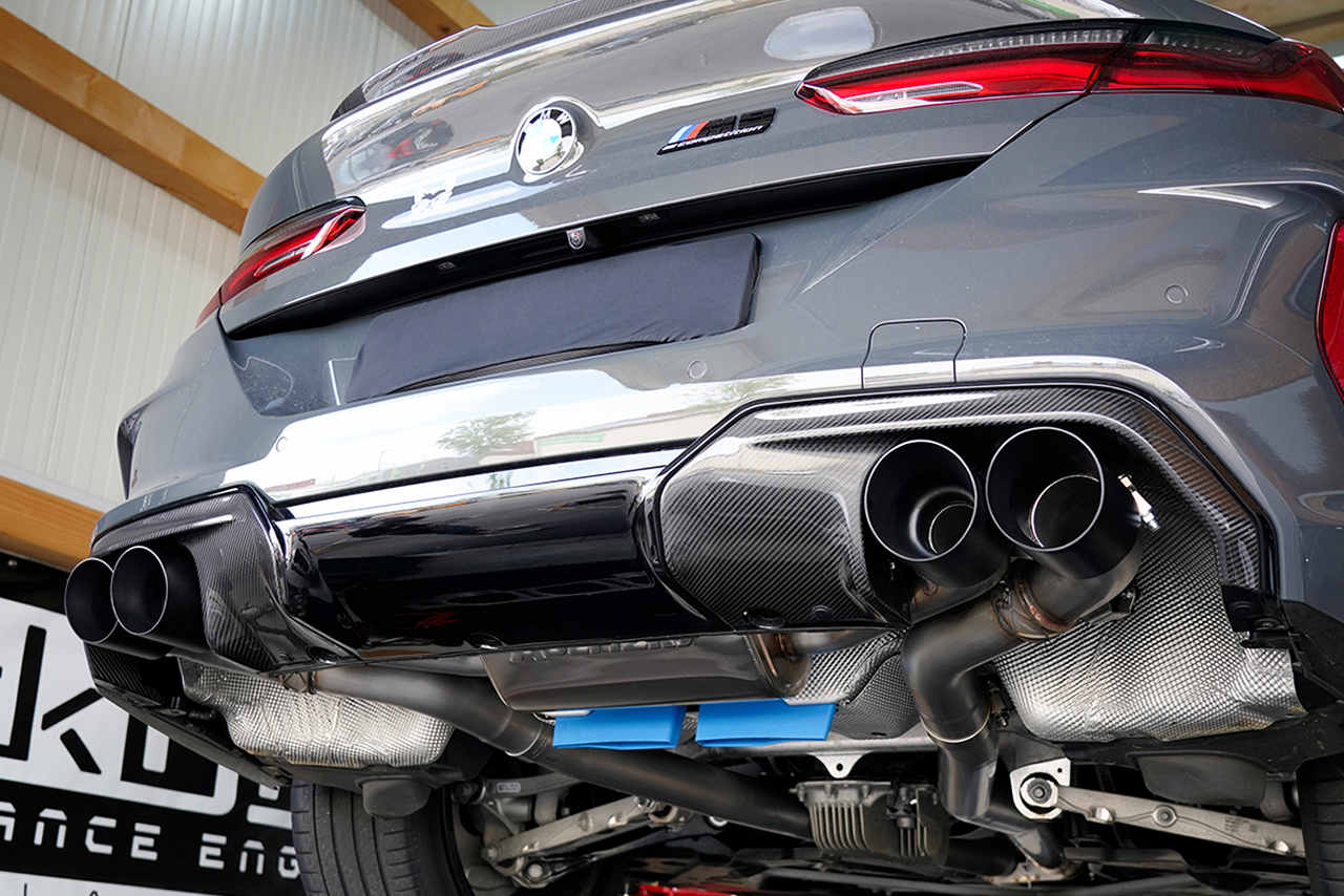 Aulitzky Exhaust | ECE exhaust system from catalyst/OPF with flap control | fits BMW M8 incl. Competition (F92) S63