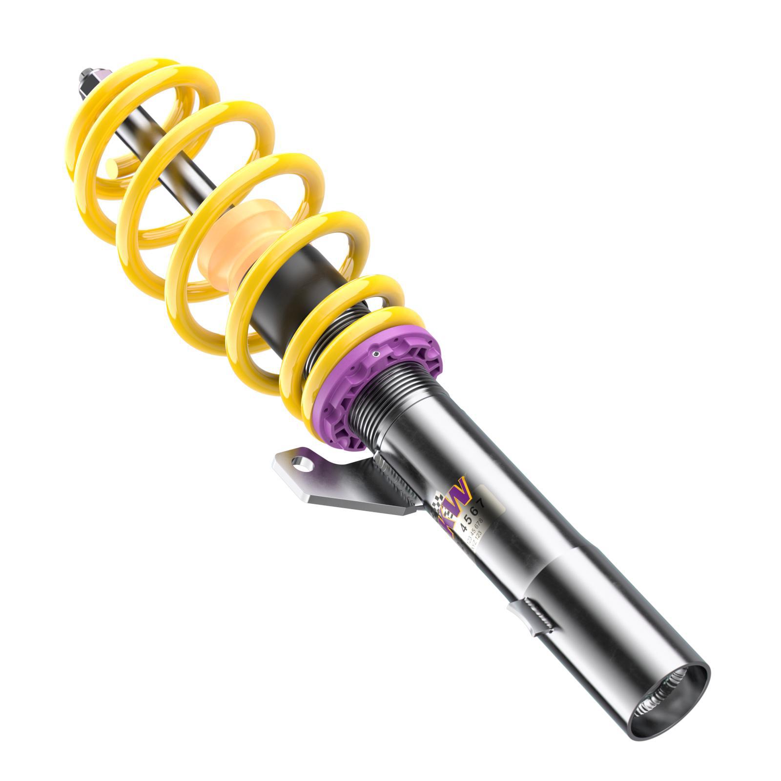 KW V1 coilover suspension inox | fits Leon (5F) incl. Cupra / Golf 7 incl. GTI/CS/TCR/GTD | 1028000N | 1028000R