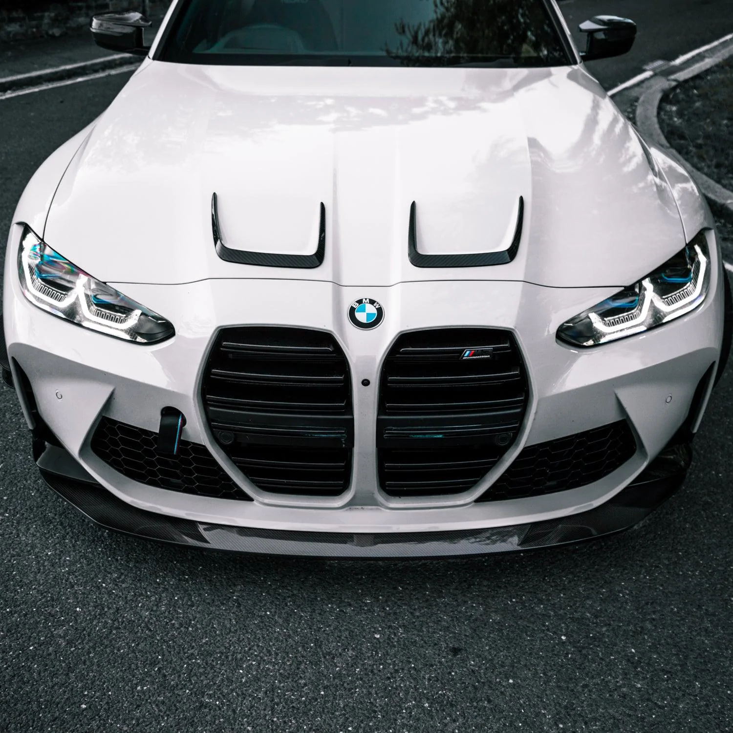Hood attachments Carbon | fits BMW M3/M4 incl. Competition (G80/G81/G82/G83) | Aulitzky Tuning
