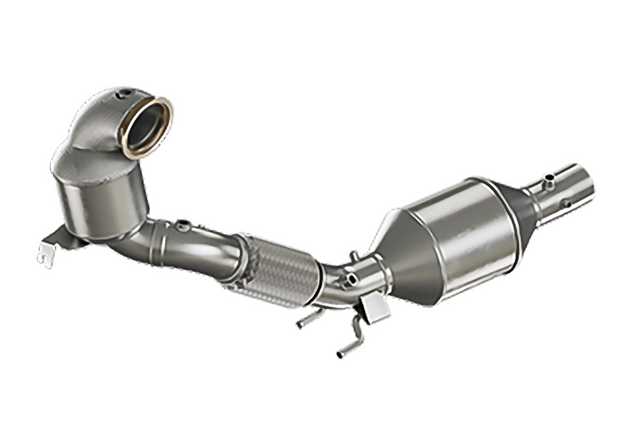 Aulitzky Exhaust | ECE Downpipe 3" (76mm) with sports catalyst | fits VAG 2.0 T(F)SI EA888 Gen.4 FWD OPF | Golf 8 GTI/ CS | Octavia NX RS | Formentor