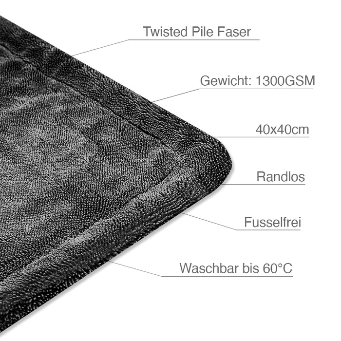 Car shampoo "Baked Apple" 1000ml + drying cloth "Black Hole" 1400GSM, 50x80cm XL grey | Liquid Elements