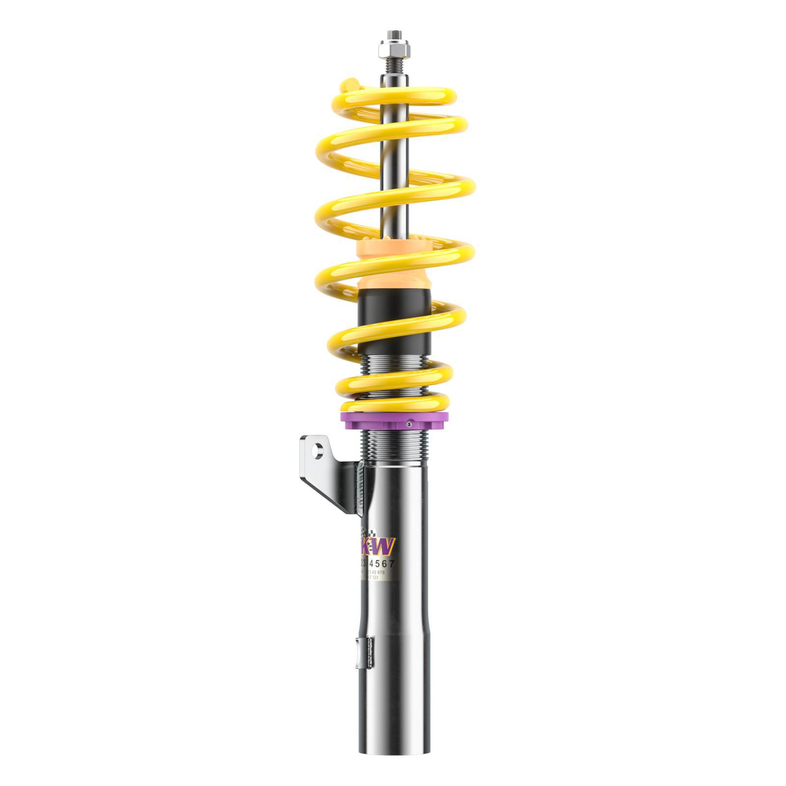 KW V1 coilover suspension inox | fits Leon (5F) incl. Cupra / Golf 7 incl. GTI/CS/TCR/GTD | 1028000N | 1028000R