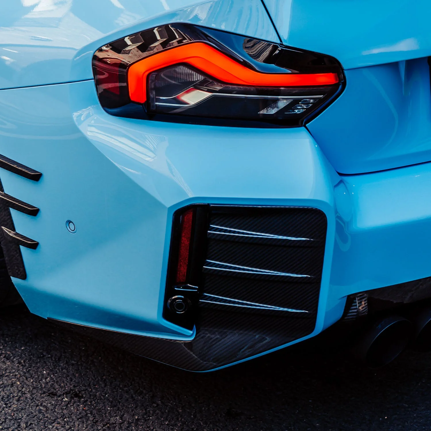 Rear bumper inserts Carbon | fits BMW M2 (G87) S58 | Aulitzky Tuning