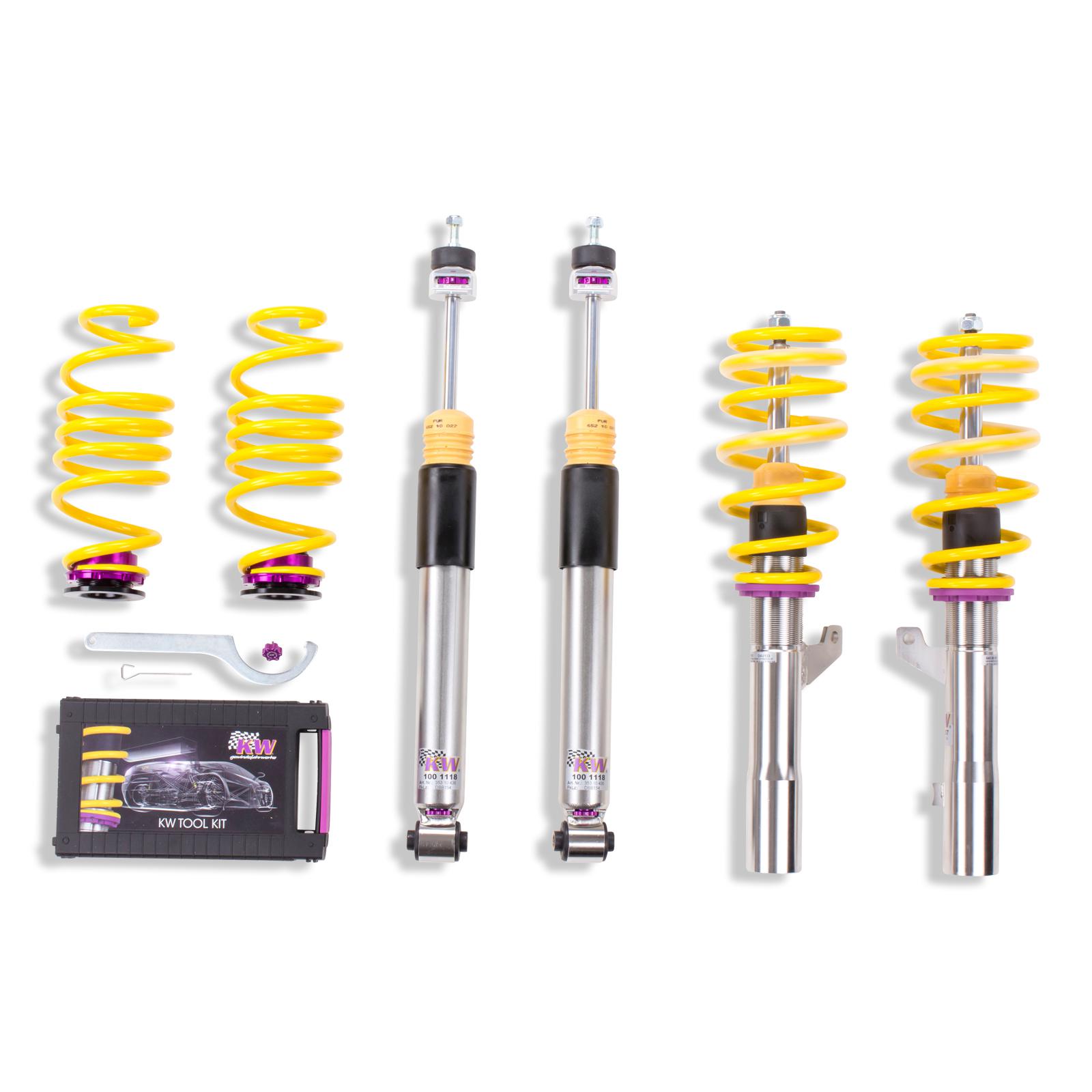 KW | V3 coilover suspension inox | Leon (5F) incl. Cupra | Golf 7 incl. GTI/CS/TCR/GTD | without electric damper control | 3528000N