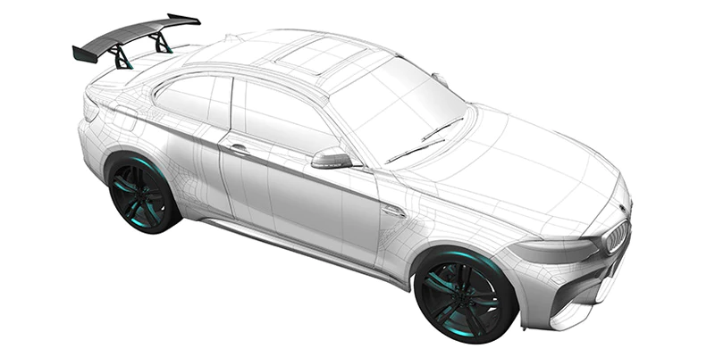 Spacer pair for rear wing | fits BMW 2 Series/4 Series/M2/M4 (F22/F32/F82/F87) | AIRCONCEPT