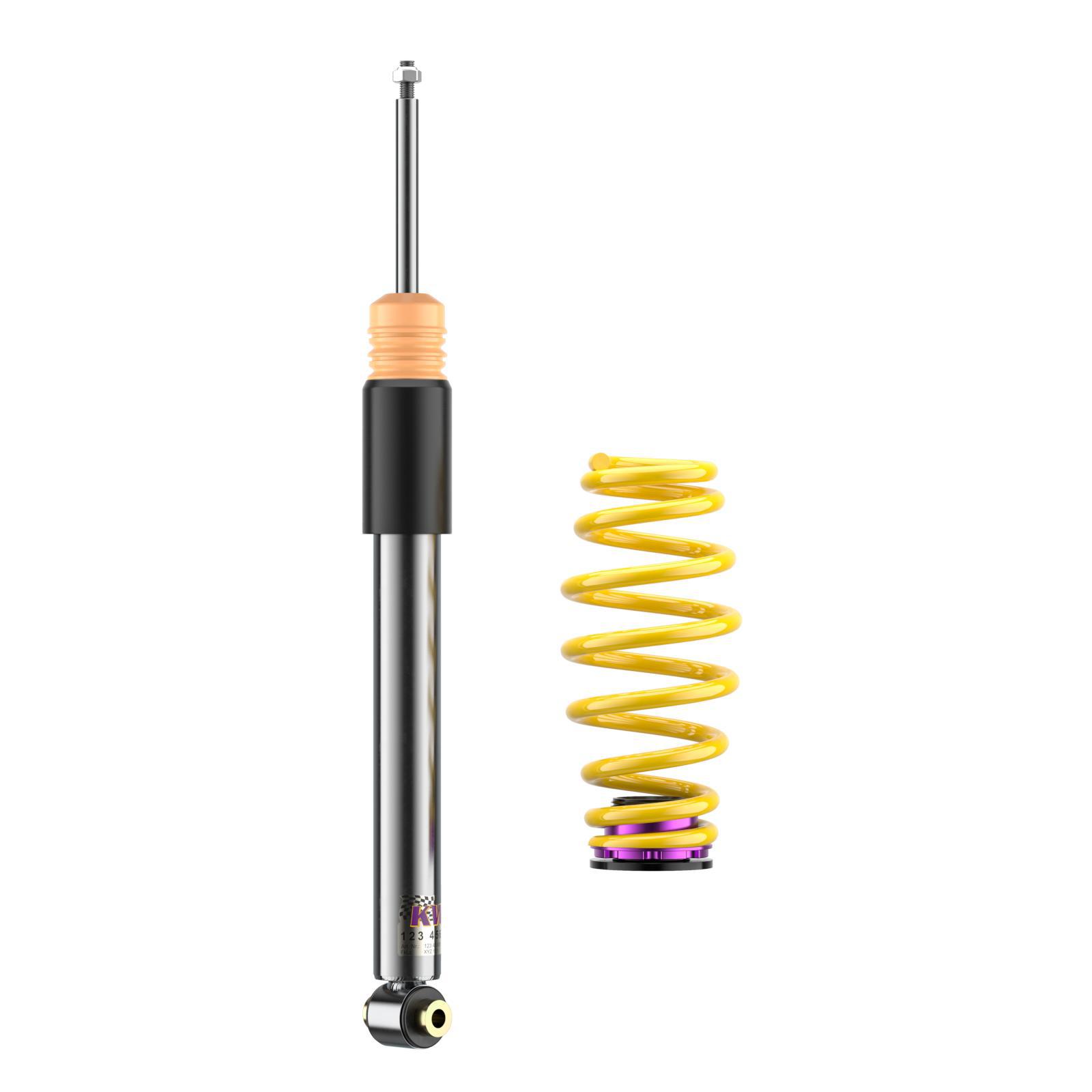 KW V1 coilover suspension inox | fits Leon (5F) incl. Cupra / Golf 7 incl. GTI/CS/TCR/GTD | 1028000N | 1028000R