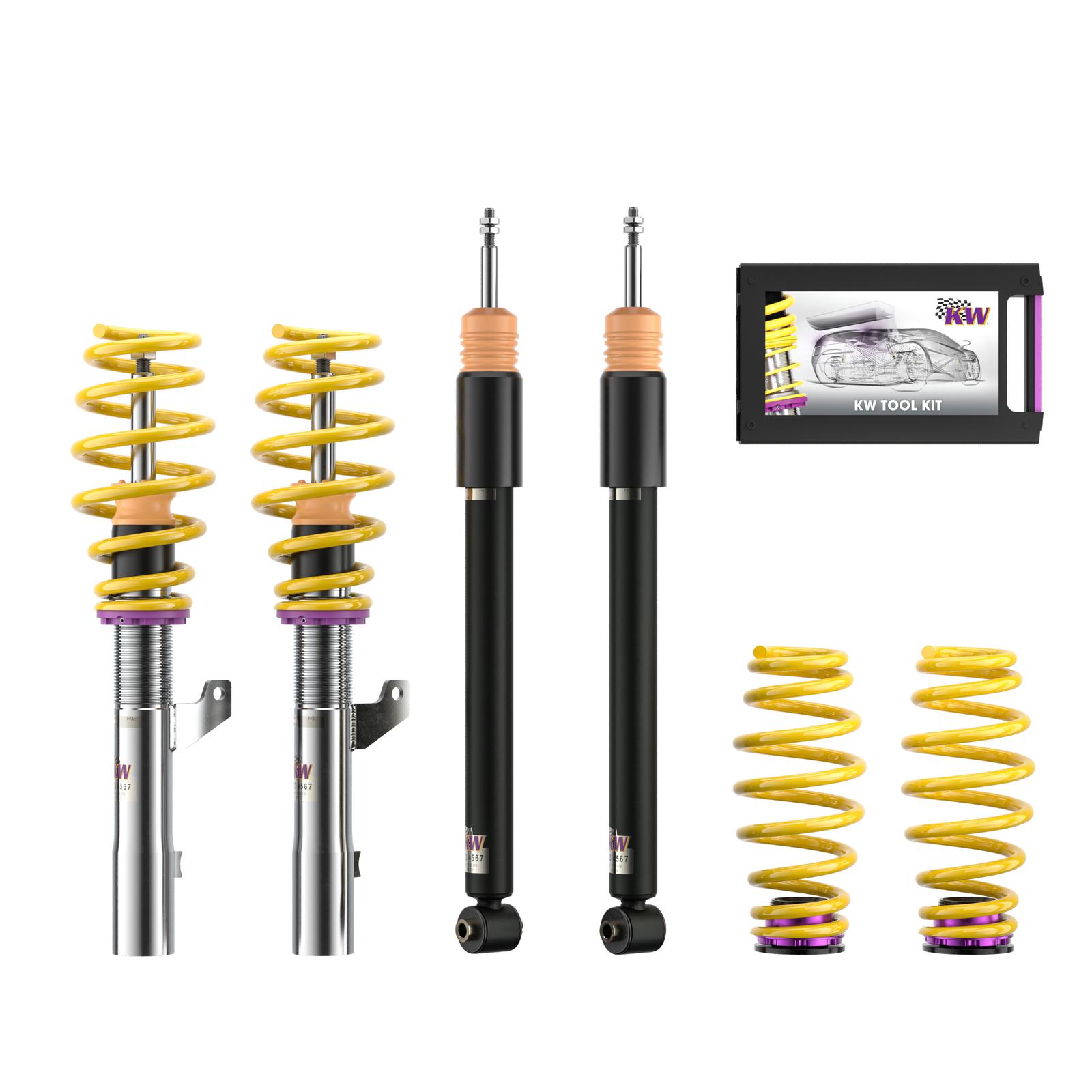 KW V2 coilover suspension comfort | fits Leon (5F) incl. Cupra / Golf 7 incl. GTI/CS/TCR/GTD | 1808000N | 1808000R