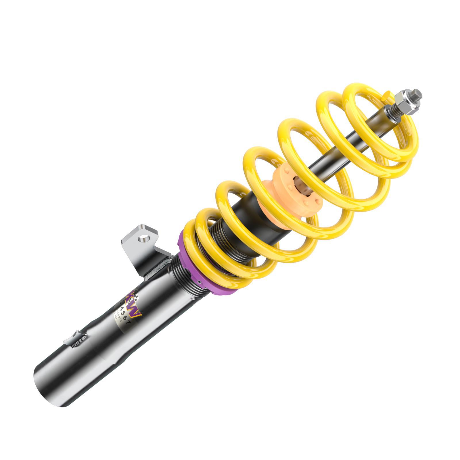 KW V1 coilover suspension inox | fits Leon (5F) incl. Cupra / Golf 7 incl. GTI/CS/TCR/GTD | 1028000N | 1028000R