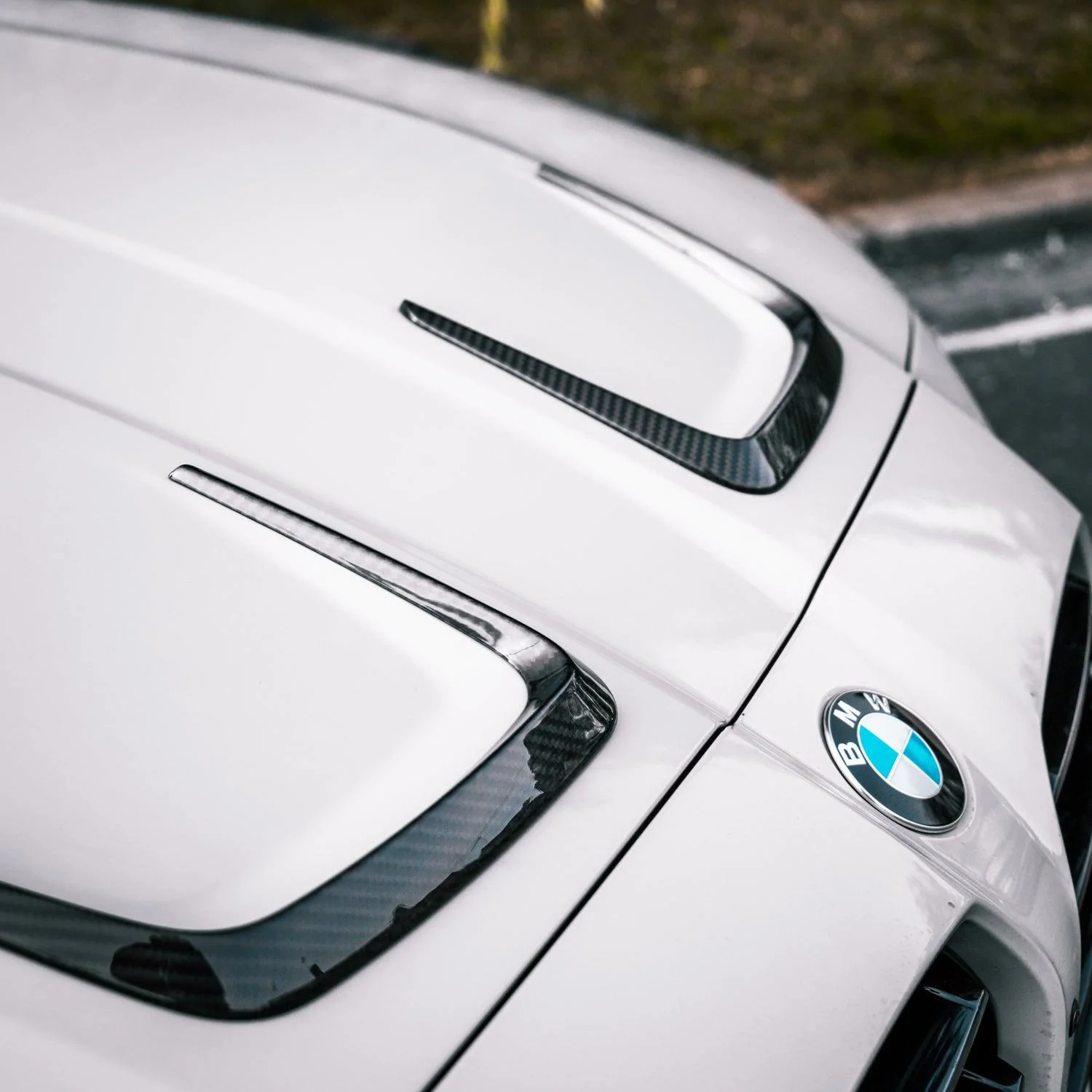 Hood attachments Carbon | fits BMW M3/M4 incl. Competition (G80/G81/G82/G83) | Aulitzky Tuning