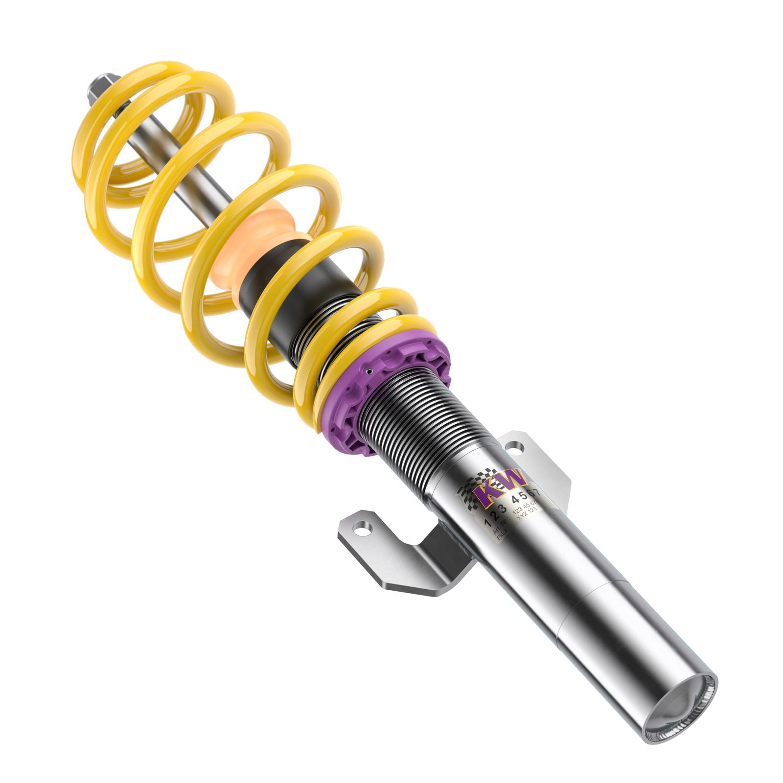 KW V1 coilover suspension inox | fits Audi A1 (GB), VW Polo (AW) GTI | 102800BW | 102800BY