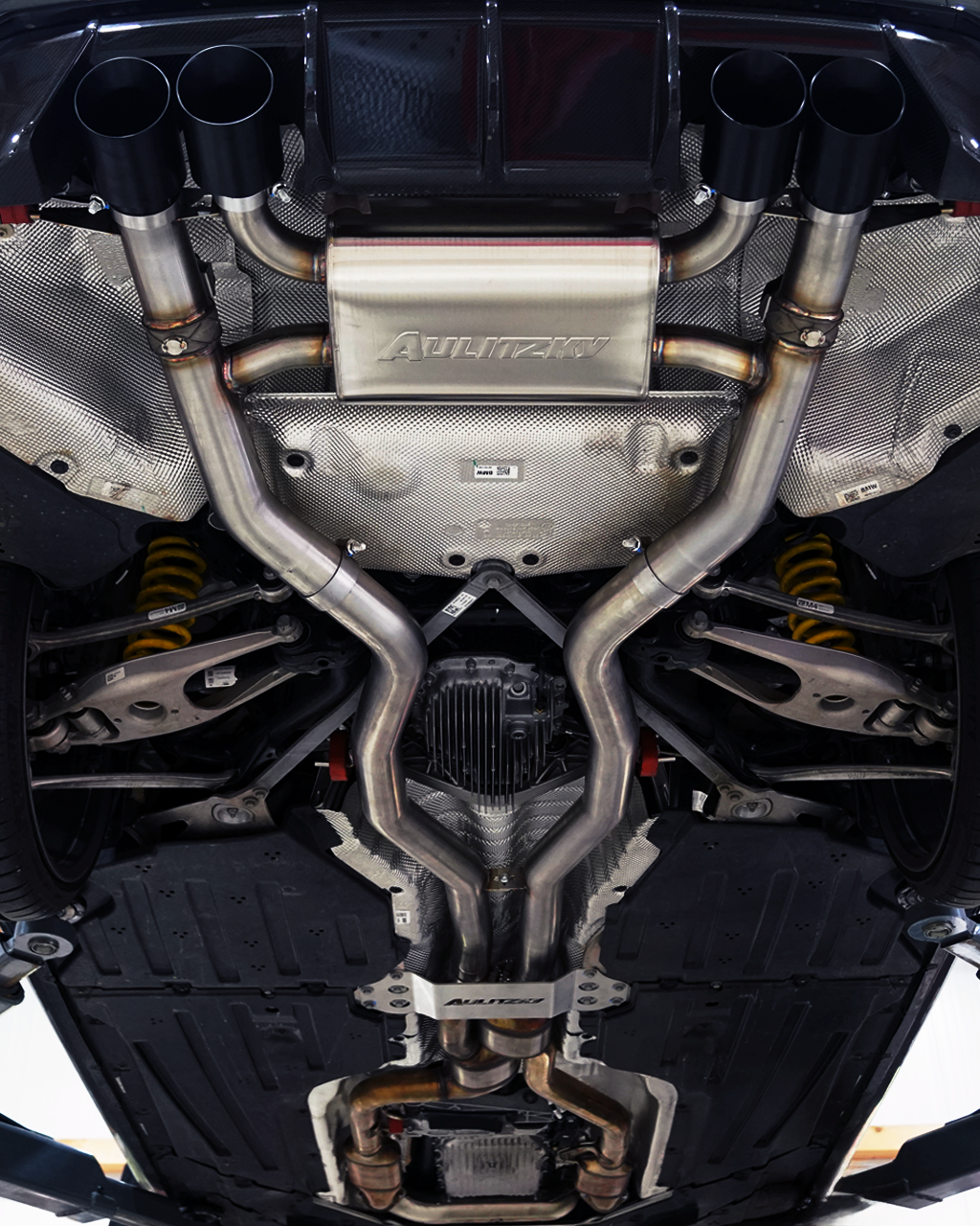 Aulitzky Exhaust | ECE exhaust system 3" (76mm) from OPF with flap control | fits BMW M3/M4 incl. Competition/CS/CSL (G80/G81/G82/G83) S58